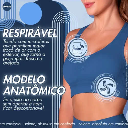 Top Academia Feminino Selene Poliamida Zero Transparência