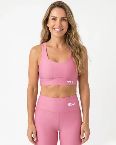 Top fitness alta sustentacao poliamida rosa chicletes ssj