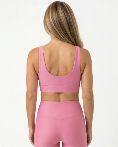 Top Fitness Alta Sustentação Poliamida Rosa Chicletes Ssj