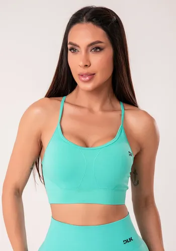 Top fitness feminino com bojo e alca regulavel seamless dlk