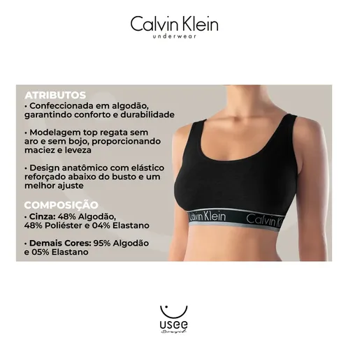 Top Regata Fitness Academia Cotton Calvin Klein Original
