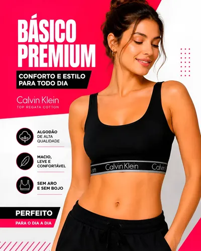 Top Regata Fitness Academia Cotton Calvin Klein Original