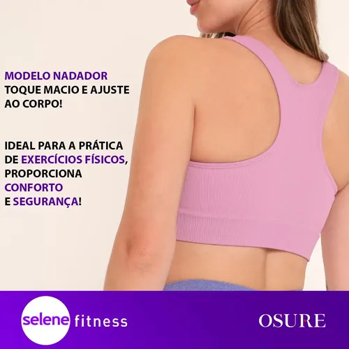 Top Selene Alta Sustentação Sem Costura Fitness Academia