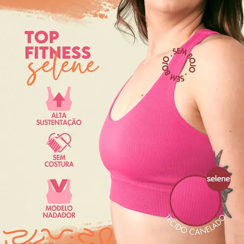 Top Selene Fitness Academia Alta Sustentação Confortável