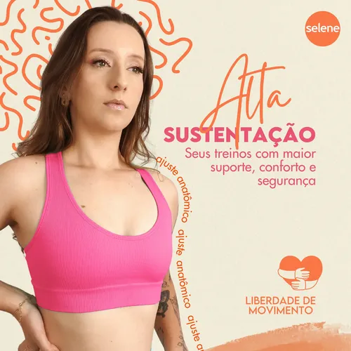 Top Selene Fitness Academia Alta Sustentação Confortável
