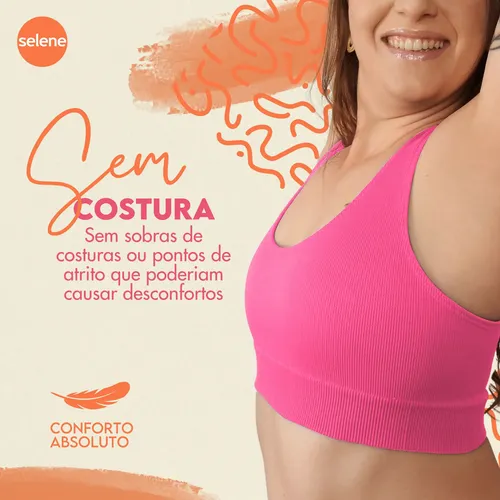 Top Selene Fitness Academia Alta Sustentação Confortável