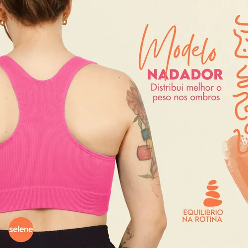 Top Selene Fitness Academia Alta Sustentação Confortável