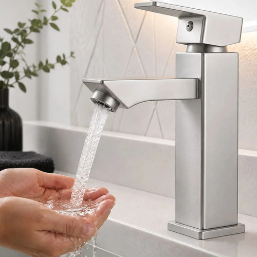 Torneira bica banheiro lavabo aco inox 304 gourmert monocoma