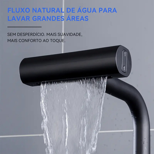 Torneira Cozinha Bancada Inox 304 Água Fria Bica Alta Gourmet 4 Modos De Água Estilo Cascata Torneira Pia Cozinha Moderna, Torneira Flexivel, Torneira De Cozinha Cor Preto Premium Para Cuba Gourmet