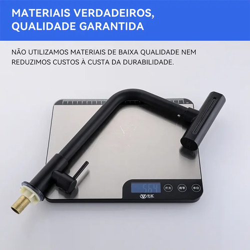Torneira Cozinha Bancada Inox 304 Água Fria Bica Alta Gourmet 4 Modos De Água Estilo Cascata Torneira Pia Cozinha Moderna, Torneira Flexivel, Torneira De Cozinha Cor Preto Premium Para Cuba Gourmet