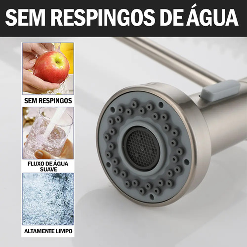 Torneira Cozinha Gourmet Bancada Flexível Monocomando Pia