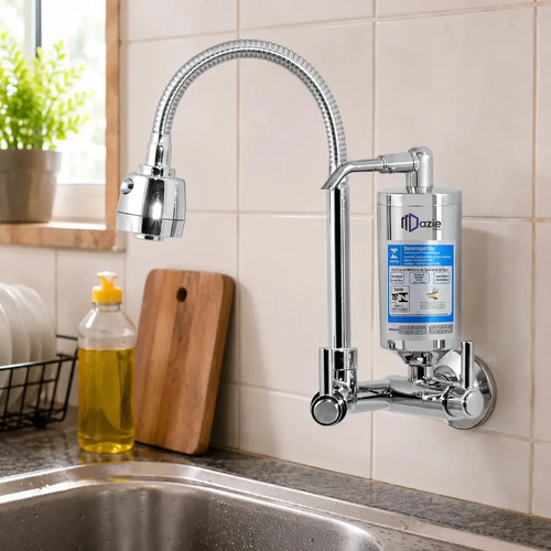 Torneira Dazie Metais Com Filtro Cozinha Para Parede Flexível Móvel Em Abs Cromado Filtro Carbon Block Purificador De Agua Com Refil Instalado