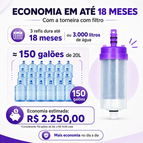 Torneira Dazie Metais Com Filtro Cozinha Para Parede Flexível Móvel Em Abs Cromado Filtro Carbon Block Purificador De Agua Com Refil Instalado