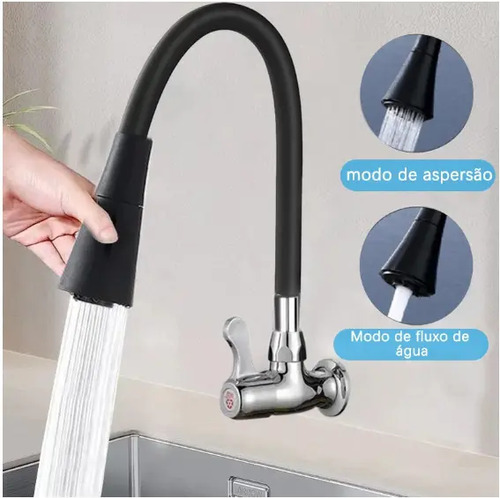 Torneira de pia gourmet flexivel de parede jato com aerador