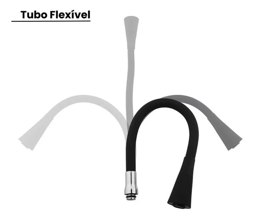 Torneira Gourmet Bancada Cozinha Preta Flexível 2 Jatos Chuveirinho Cone 1/4 Volta Luxo Premium Silicone Cone Mais Vendida