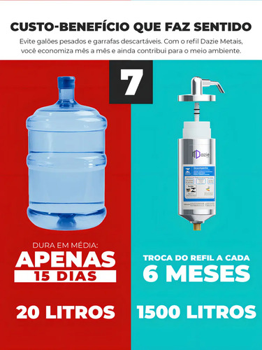 Torneira Gourmet Com Filtro Bancada Bica Abs Flexível Inox Móvel Cromada para Cozinha Tipo Mesa Balcão Pia Água Filtrada Limpa Filtragem Carvão Ativado 1/4 de Volta Chuveirinho Dois Modos de Jato