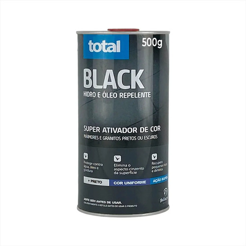Total black hidro oleo cor para marmore e granito 500g