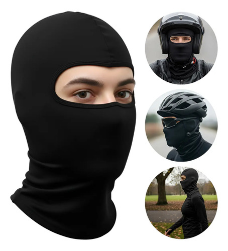 Touca balaclava premium luxo unissex preto protecao uv50