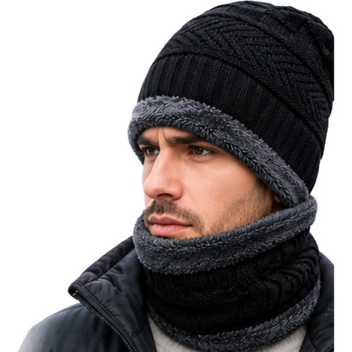 Touca unissex cachecol gola forrado gorro balaclava inverno