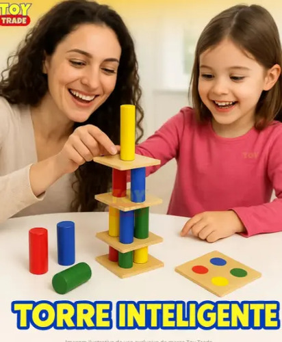 Toy Trade Torre Inteligente Jogo Educativo em Madeira Brinquedo Pedagógico