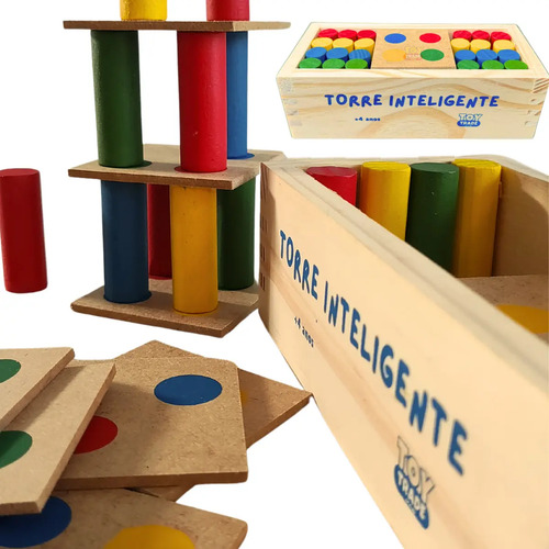 Toy Trade Torre Inteligente Jogo Educativo em Madeira Brinquedo Pedagógico
