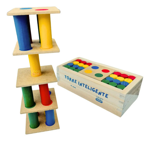 Toy Trade Torre Inteligente Jogo Educativo em Madeira Brinquedo Pedagógico