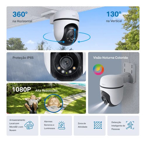 TP-Link Tapo C500 Câmera de Segurança Wifi 1080P 360° Colorida IP65