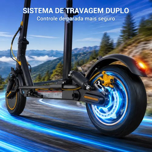 TRAILFORGE Patinete Elétrico 800W 48V 12,5Ah 40km/h 40km Autonomia Dobrável LED Bluetooth 120kg Freio a Disco 10" Preto