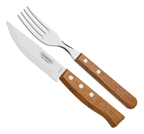 Tramontina Churrasco cor do punho marrom-claro 12 unidades 44.5cm