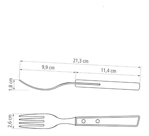 Tramontina Churrasco cor do punho marrom-claro 12 unidades 44.5cm