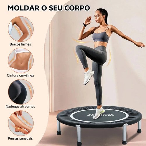 Trampolim Jump Profissional Com Capa Saia Diâmetro 1 M 200kg Preto