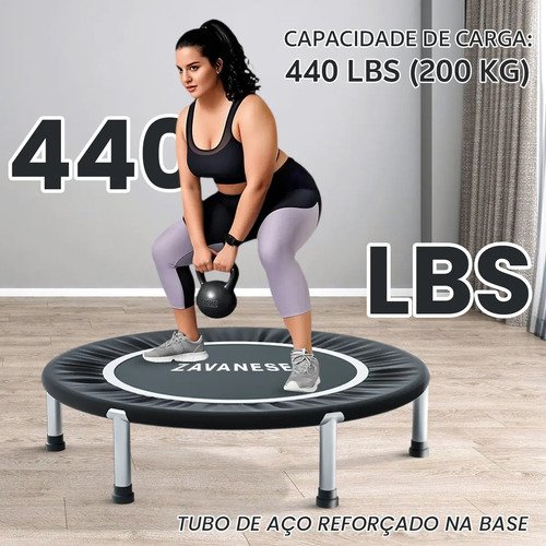 Trampolim Jump Profissional Com Capa Saia Diâmetro 1 M 200kg Preto