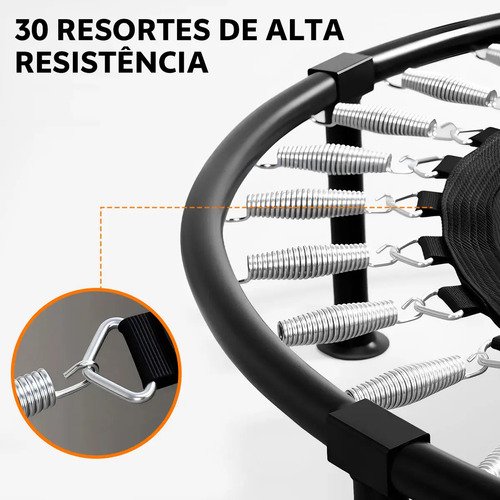 Trampolim Jump Profissional Com Capa Saia Diâmetro 1 M 200kg Preto