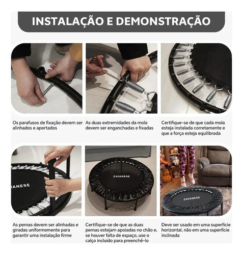 Trampolim Jump Profissional Com Capa Saia Diâmetro 1 M 200kg Preto