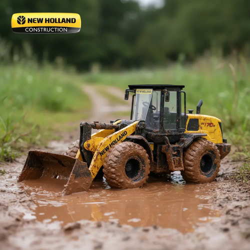 Trator Brinquedo Pá Carregadeira New Holland Miniatura Cor