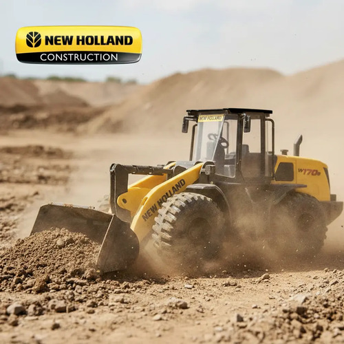 Trator Brinquedo Pá Carregadeira New Holland Miniatura Cor