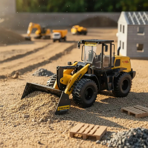 Trator Brinquedo Pá Carregadeira New Holland Miniatura Cor