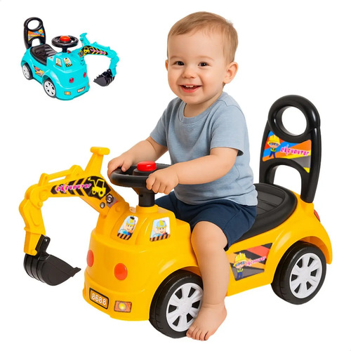 Trator de brinquedo escavadeira gigante veiculo infantil cor