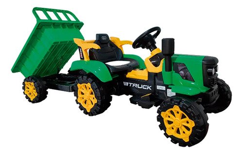 Trator Elétrico Infantil Bang Toys Reboque Bateria 12V Verde