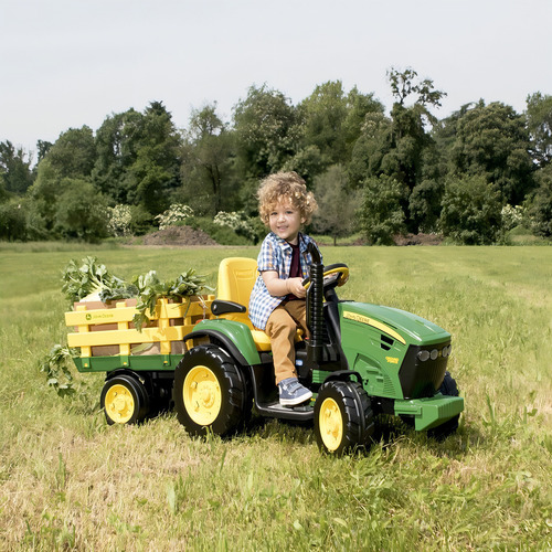 Trator peg perego john deere ground force cor verdeamarelo 1