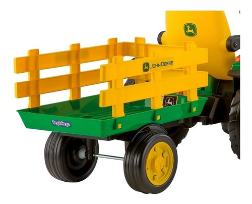 Trator Peg Perego John Deere Ground Force cor verde/amarelo 12V