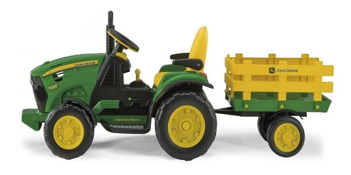 Trator Peg Perego John Deere Ground Force cor verde/amarelo 12V