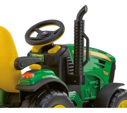 Trator Peg Perego John Deere Ground Force cor verde/amarelo 12V
