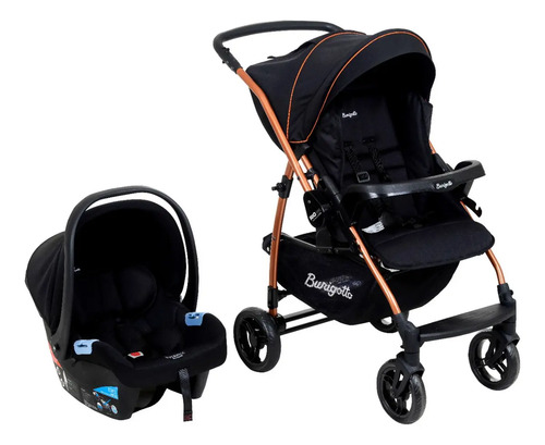 Travel system carrinho com bebe conforto rio 22 preto cobre