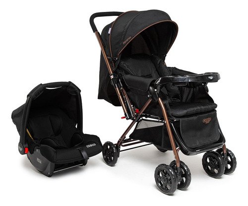 Travel system cosco kids reverse duo 0 a 15kg preto bronze