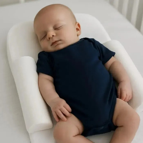 Travesseiro Anti Refluxo Com Rolinho Bebê Branco