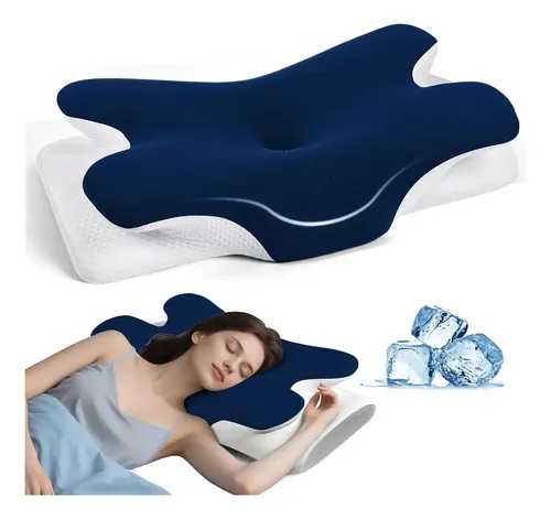 Travesseiro cervical borboleta memory foam alivio dor cervic