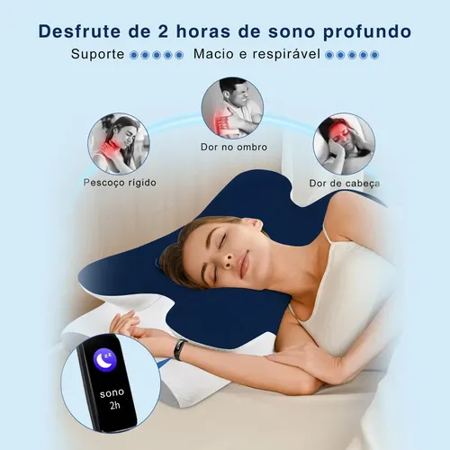 Travesseiro Cervical Borboleta Memory Foam Alívio Dor Cervic