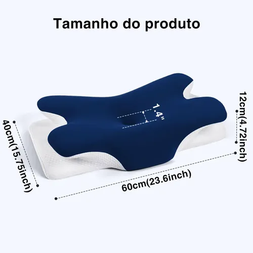 Travesseiro Cervical Borboleta Memory Foam Alívio Dor Cervic