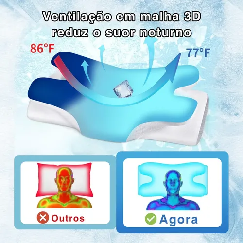 Travesseiro Cervical Borboleta Memory Foam Alívio Dor Cervic
